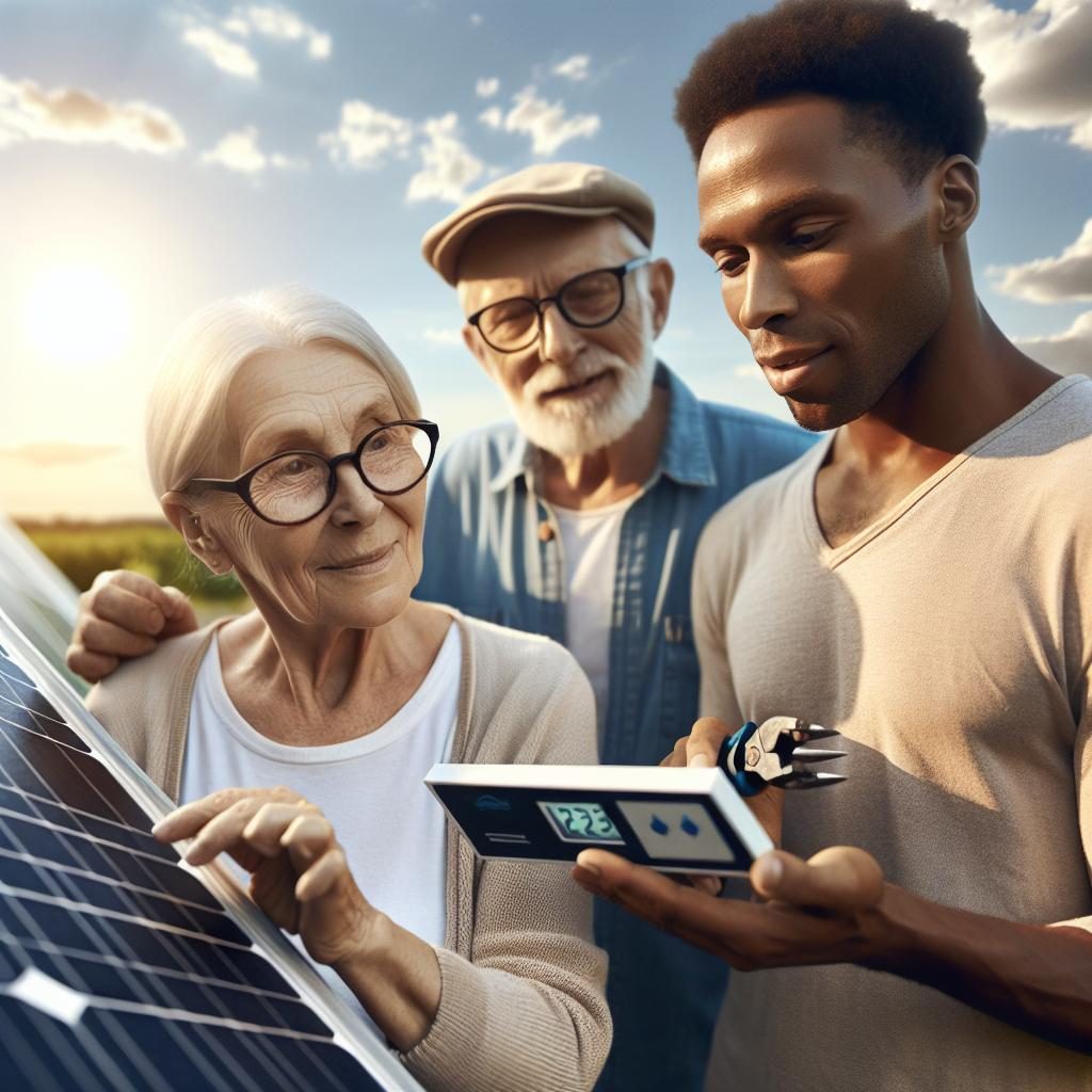 Elderly Couple Solar Panels