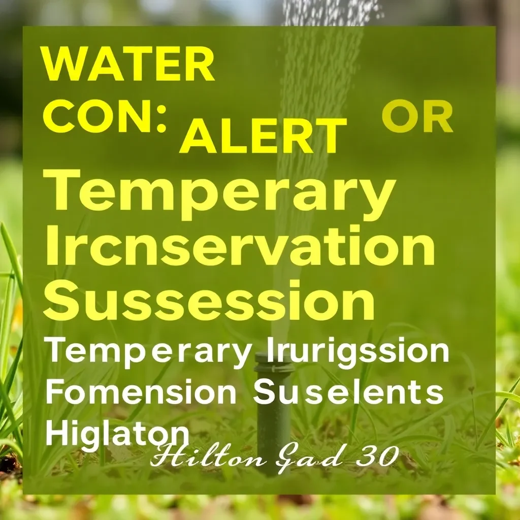 Water Conservation Alert: Temporary Irrigation Suspension for Hilton Head Residents on October 29 and 30