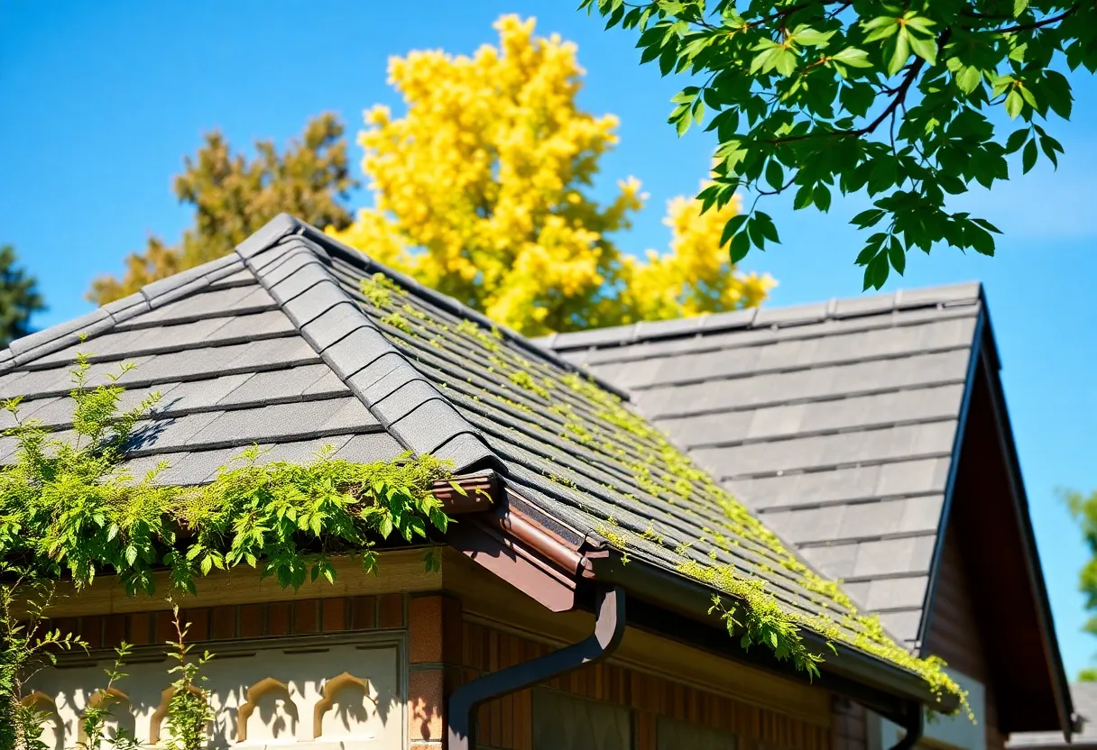 Well-maintained roof under clear skies