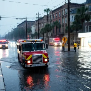 Charleston streets flooded from Tropical Storm Debby rainfall