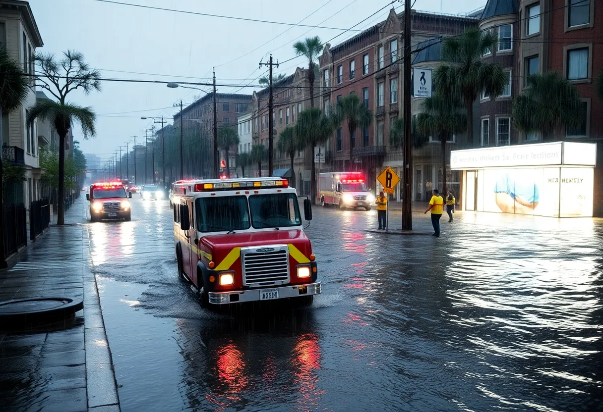 Charleston streets flooded from Tropical Storm Debby rainfall