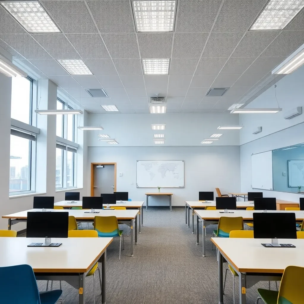 Modern classrooms with innovative design and technology integration.