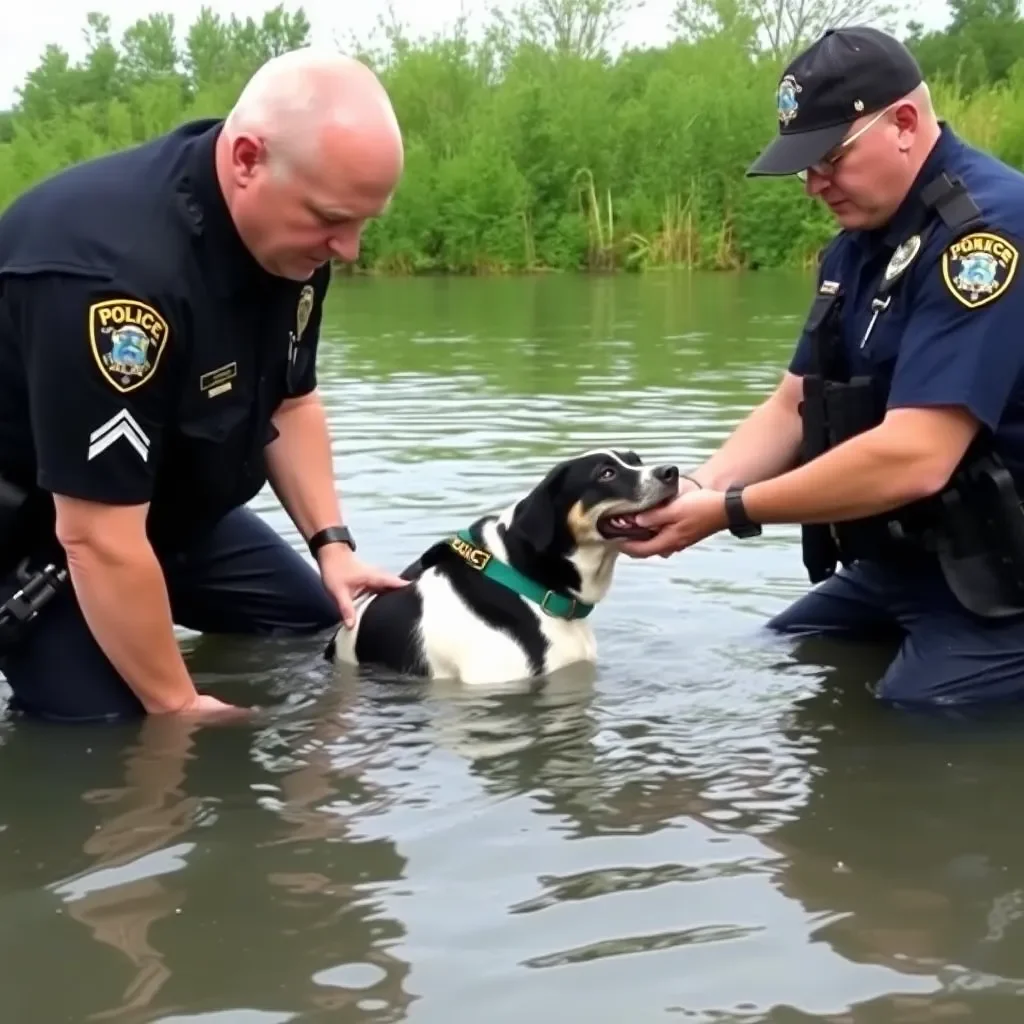 Savannah Police Officers Heroically Rescue Drowning Dog Named 'Rain'