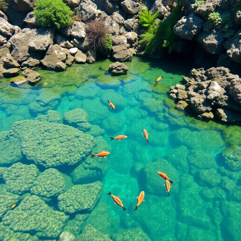 Vibrant coastal ecosystem thriving with diverse marine life.