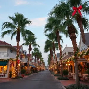 A festive scene of Beaufort County during the holiday season