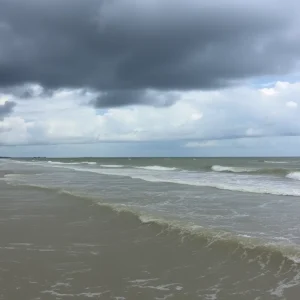 Beaufort coastline during a coastal flood watch