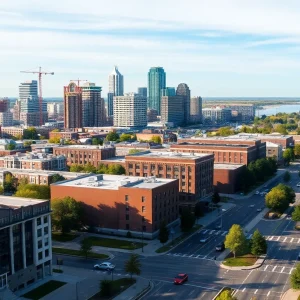 Construction of the 650 Block project in Moorhead's skyline