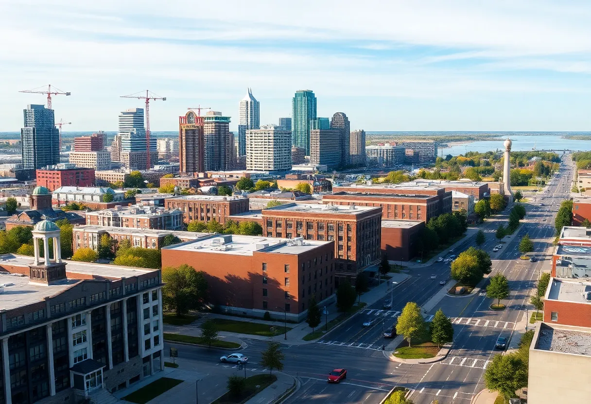 Construction of the 650 Block project in Moorhead's skyline