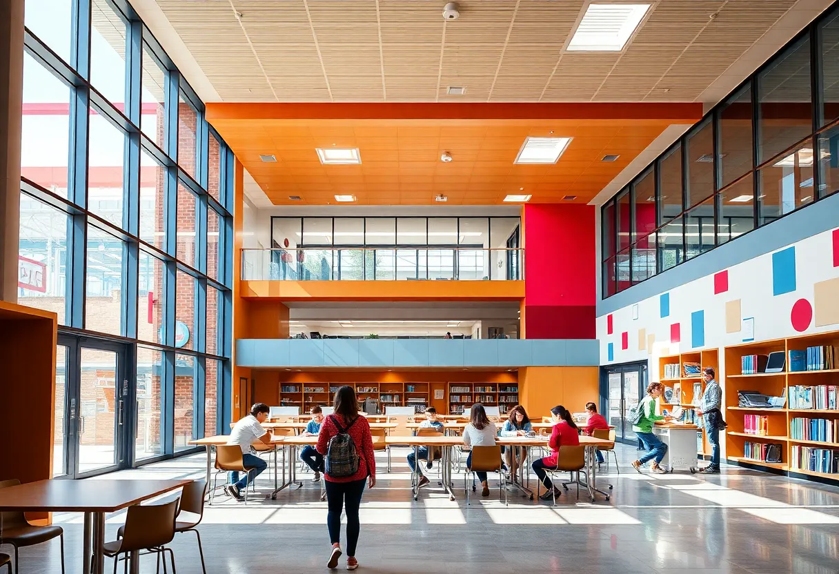 Students enjoying renovated educational spaces in modern schools