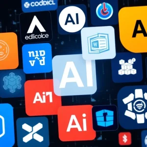 Collage of logos of top AI marketing tools for 2024.