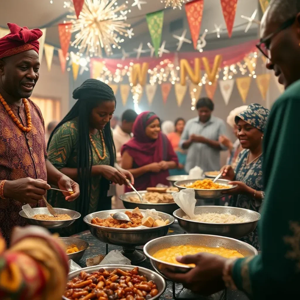 Celebration of Gullah Geechee traditions with families and traditional food