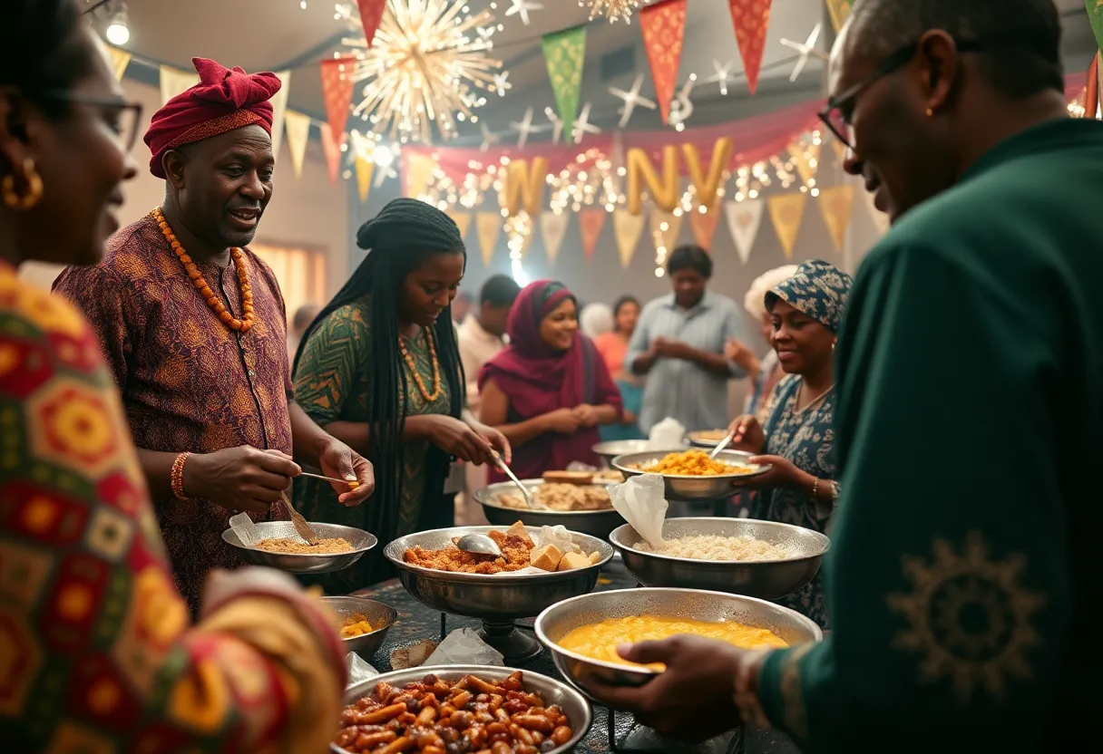 Celebration of Gullah Geechee traditions with families and traditional food