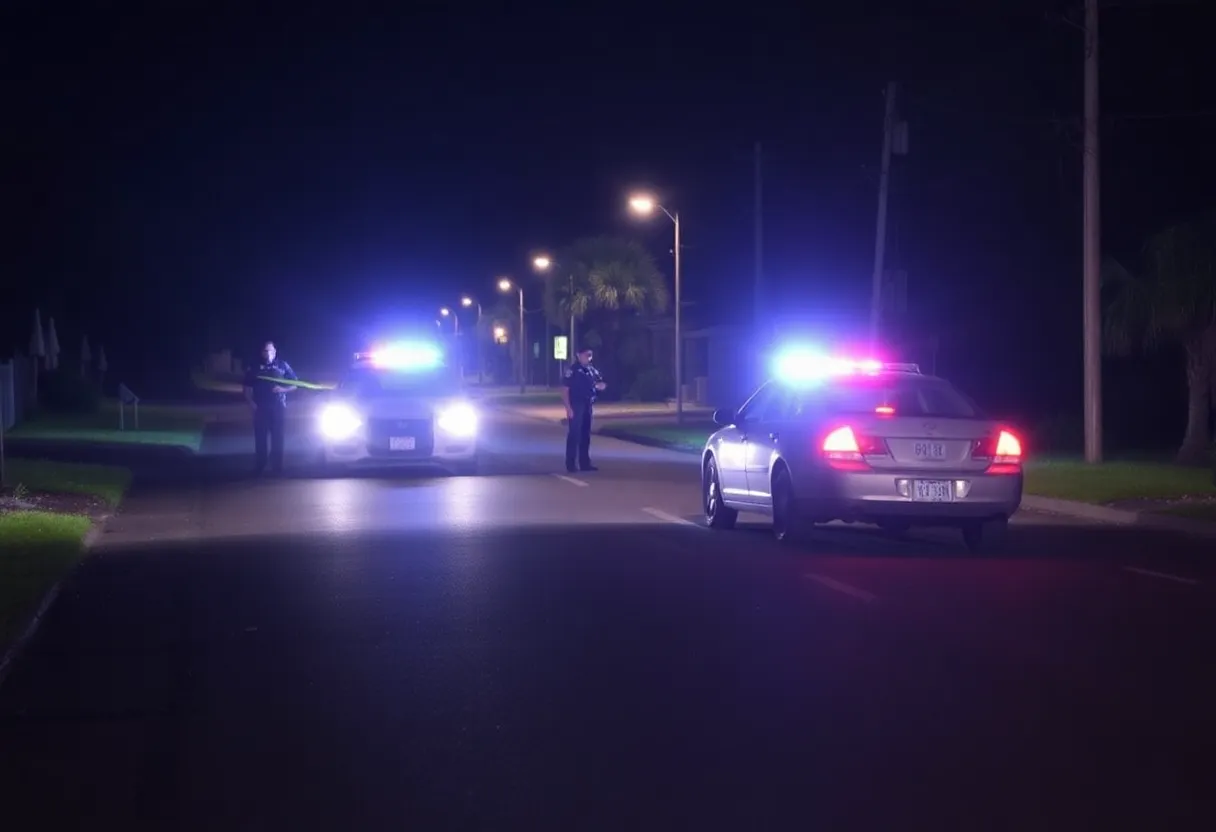 Police investigating a robbery scene on Hilton Head Island