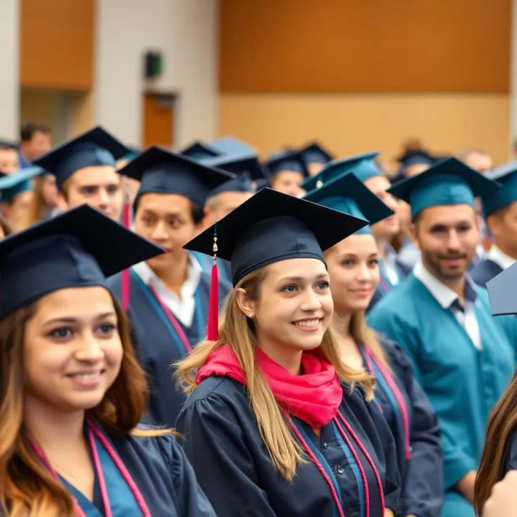 Students celebrating graduation from Phlebotomy program