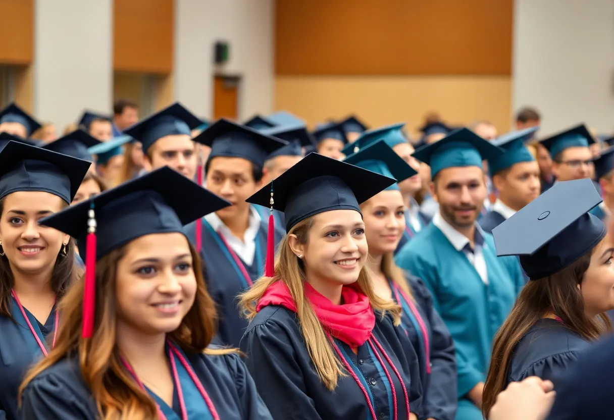 Students celebrating graduation from Phlebotomy program