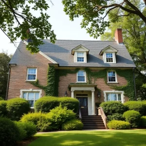 Exterior view of the Robert Smalls House surrounded by greenery