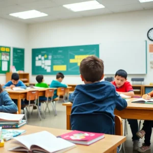 Students in a math classroom in South Carolina