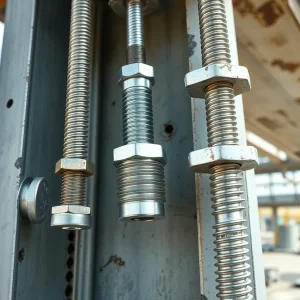 Top-grade materials used in structural connections at a construction site.