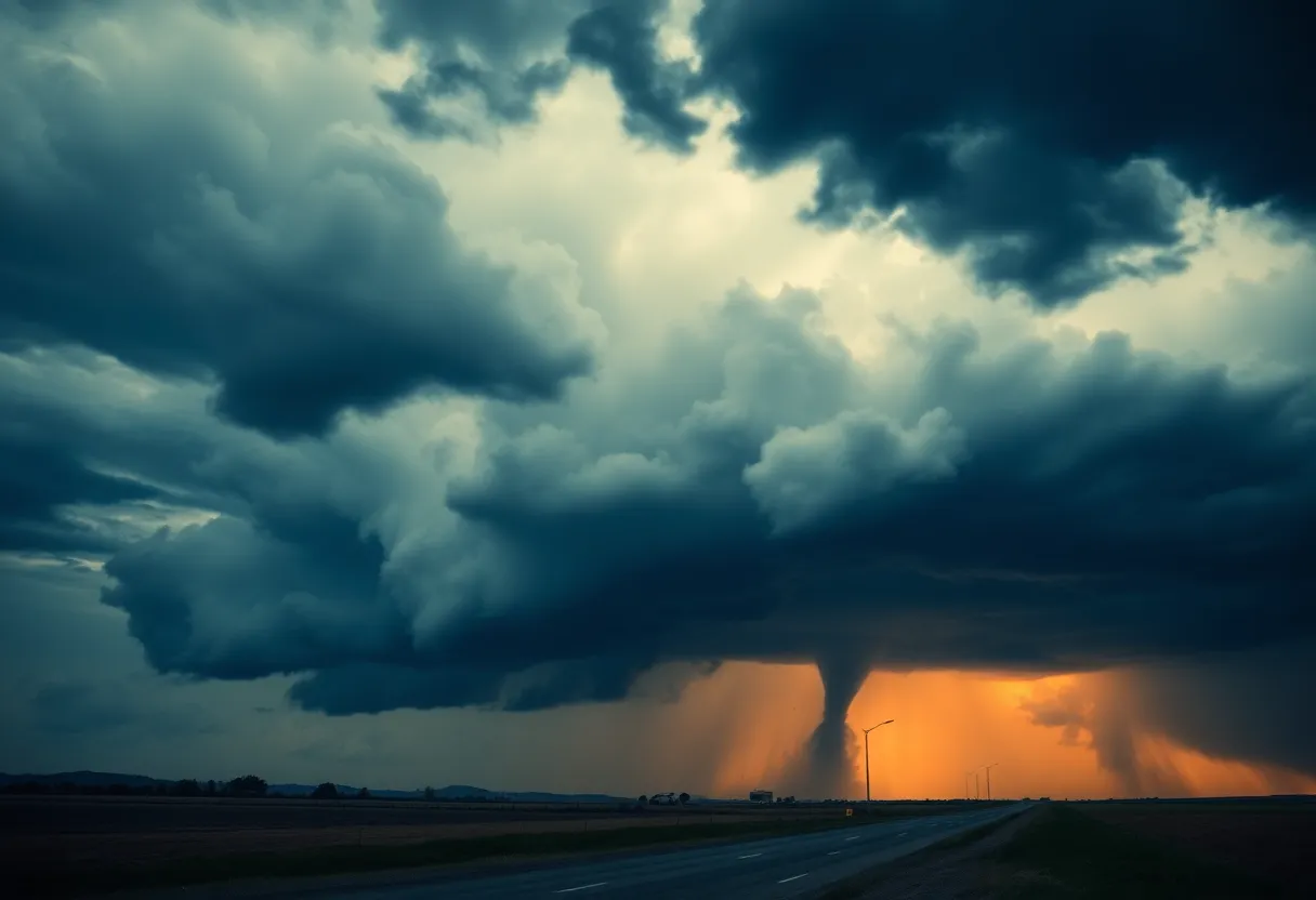 Storm clouds indicating tornado watch in Statesboro