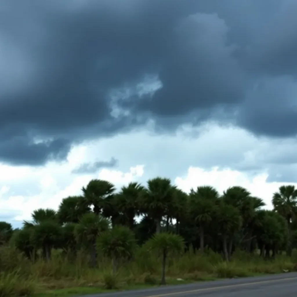 Stormy weather in South Carolina due to Tropical Storm Debby