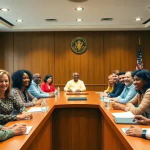 Beaufort County Council meeting showing diverse members in discussion