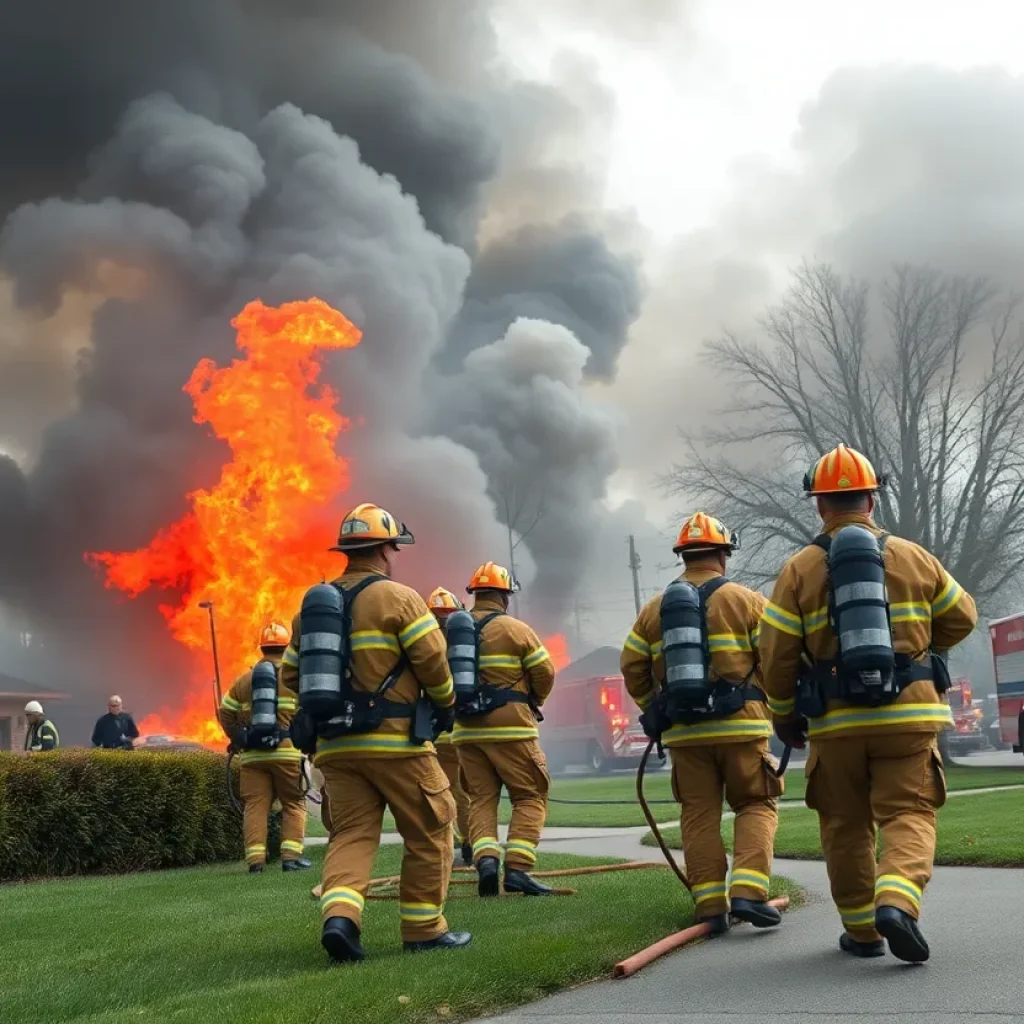 Firefighters battling flames in Beaufort County