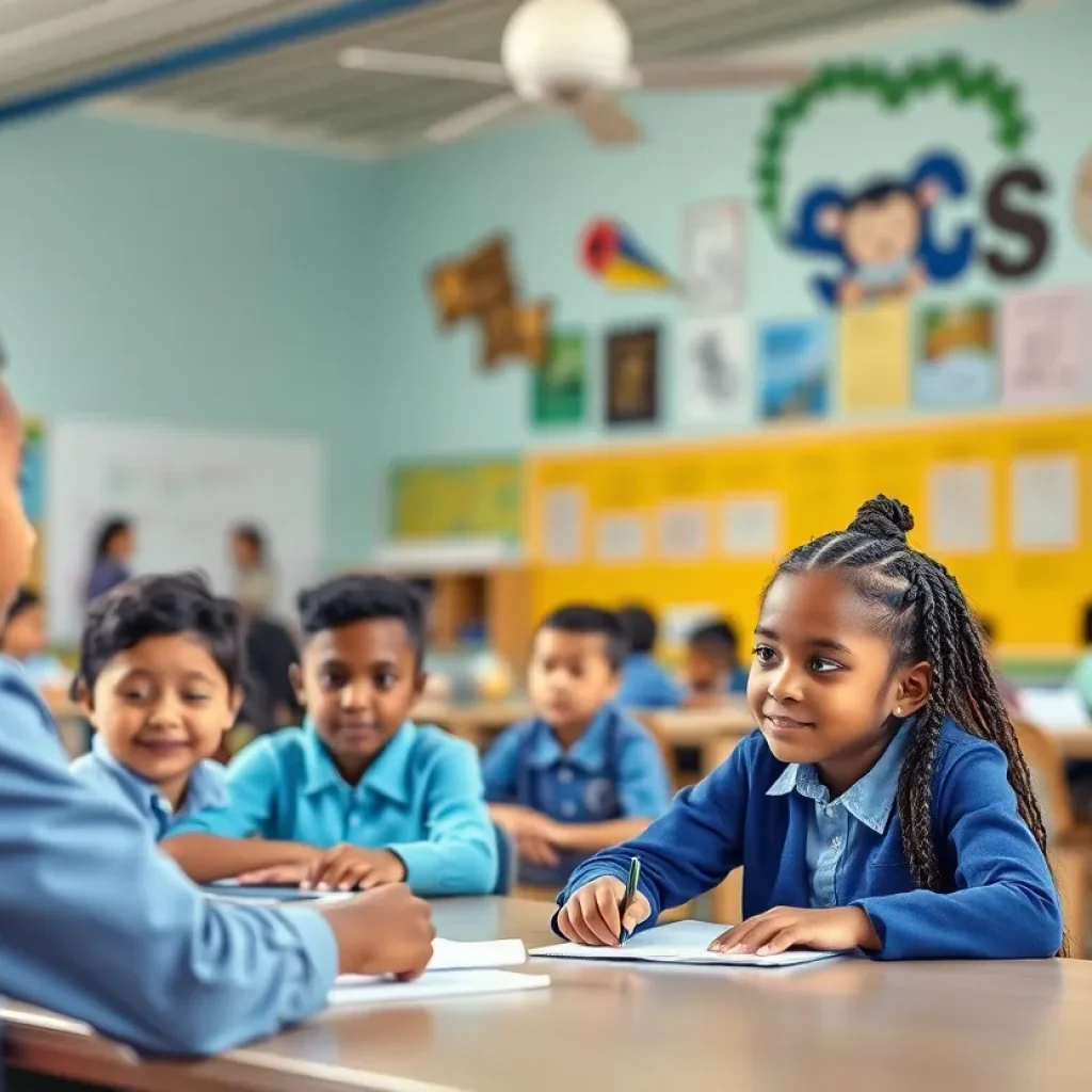 Students learning in a Beaufort school environment