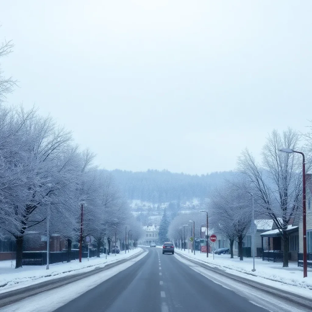 A winter landscape in Beaufort and Jasper Counties preparing for a winter storm