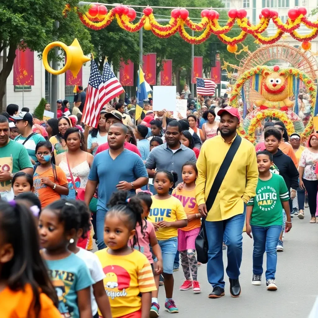 Colorful parade during Martin Luther King Jr. Day celebration in Beaufort County