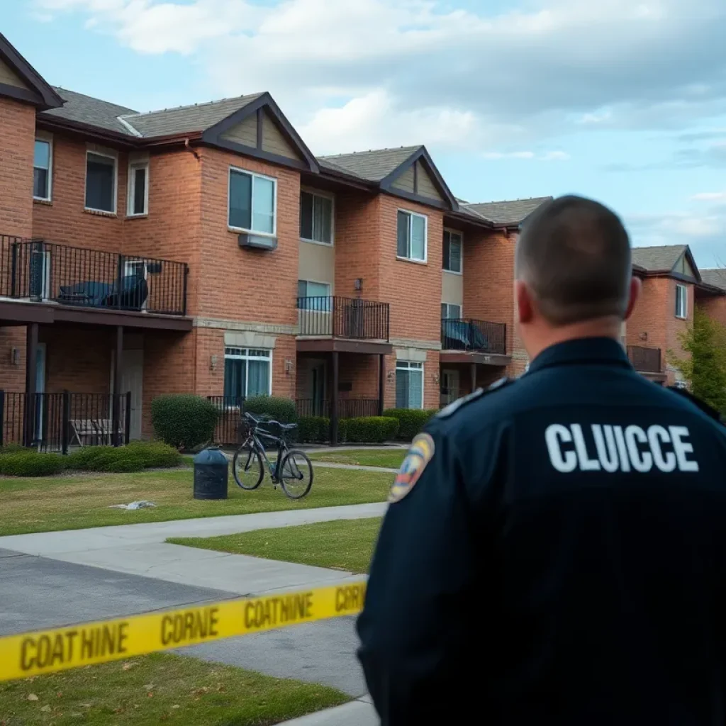 Police investigating a murder scene at Garden Oaks Apartments in Beaufort.