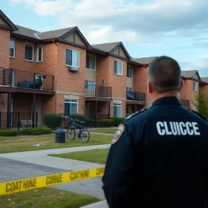 Police investigating a murder scene at Garden Oaks Apartments in Beaufort.