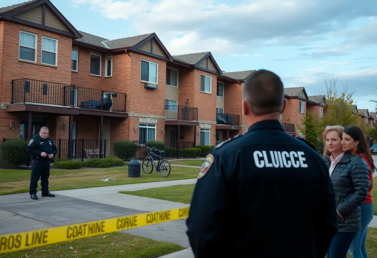 Police investigating a murder scene at Garden Oaks Apartments in Beaufort.