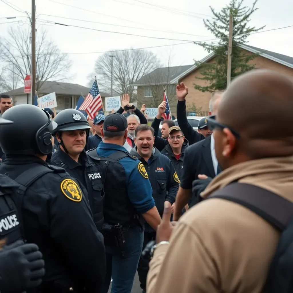 Police responding to an incident at a Bluffton GOP meeting