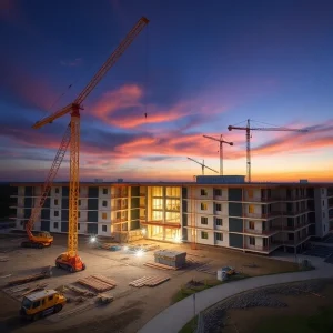 Construction site of a new medical center in Bluffton, South Carolina