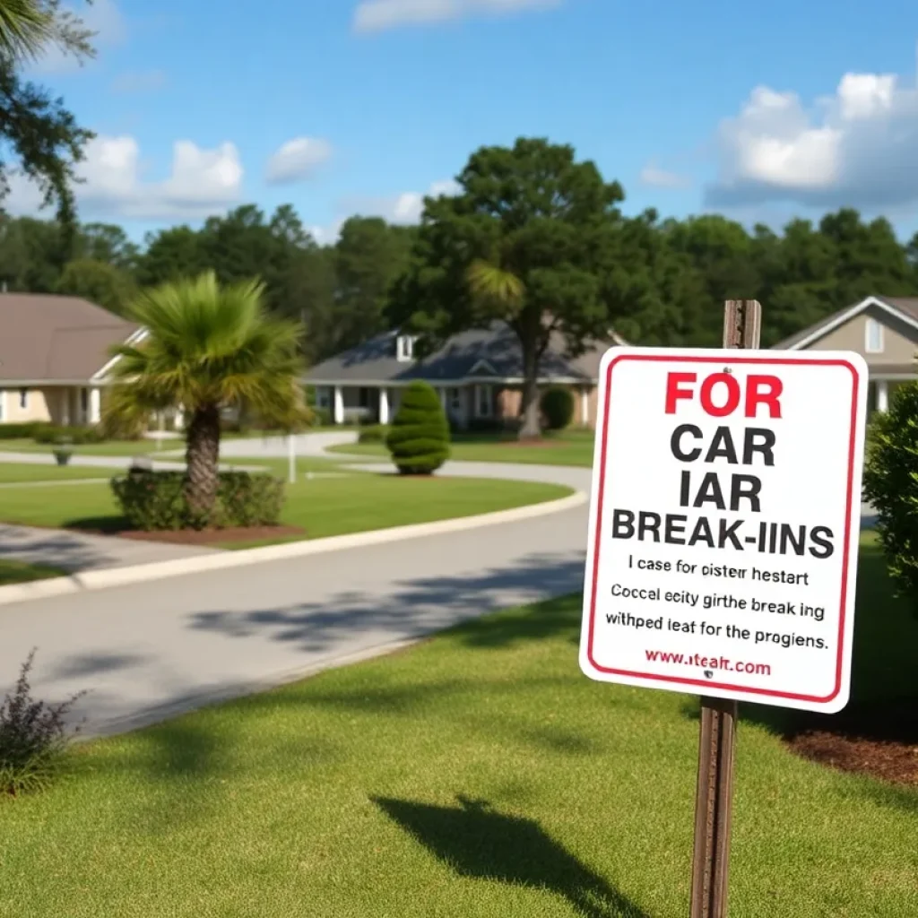 Peaceful Bluffton neighborhood with caution signs