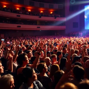 Crowd at Elvis Presley's last concert in Savannah Civic Center