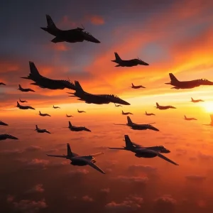 Fighter jets flying over Savannah during the Sentry Savannah exercise.