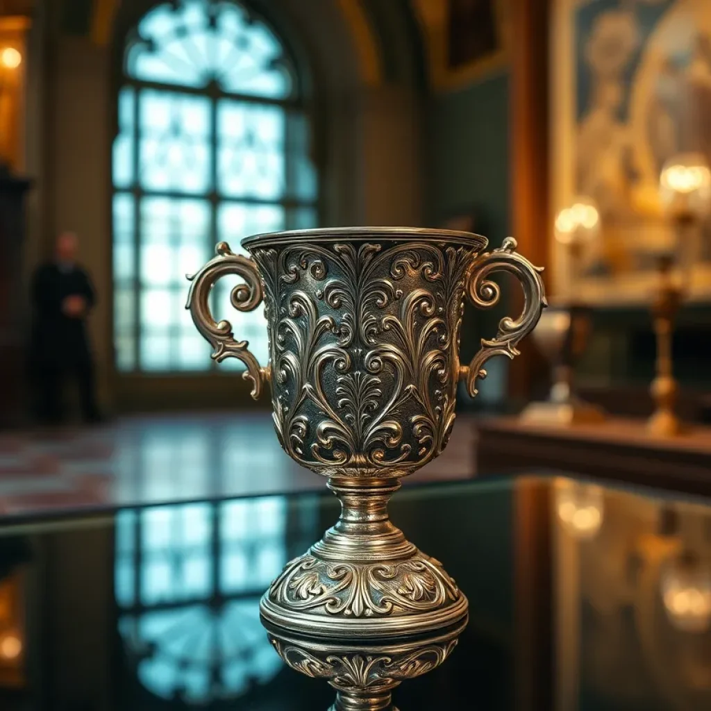 278-year-old Hamar Cup on display at the John Mark Verdier House Museum