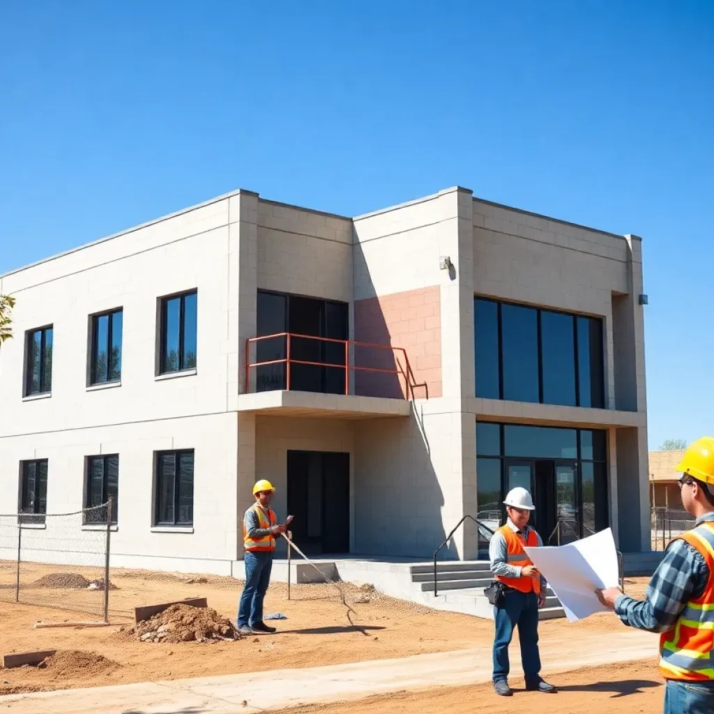 A construction site for the Arthur E. Brown Regional Workforce Training Center