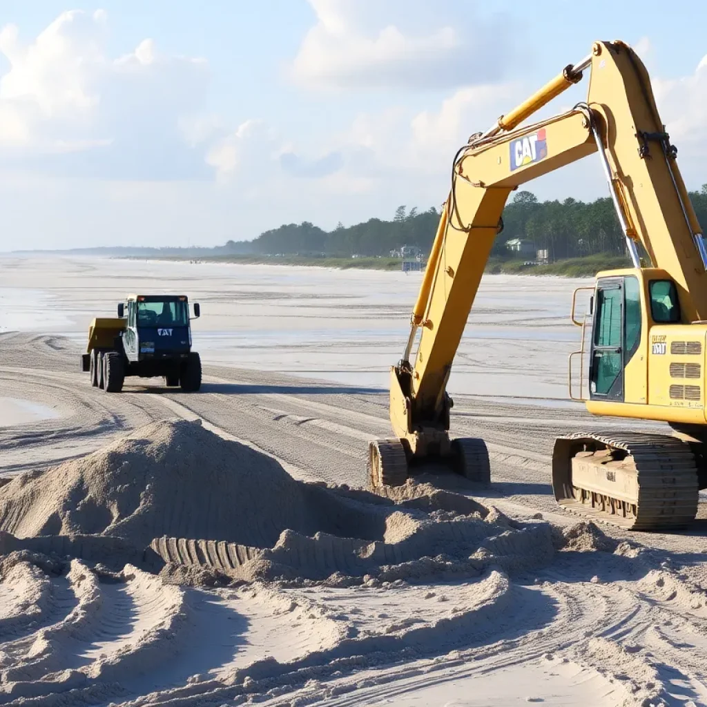 Construction on Hilton Head Island for beach renourishment