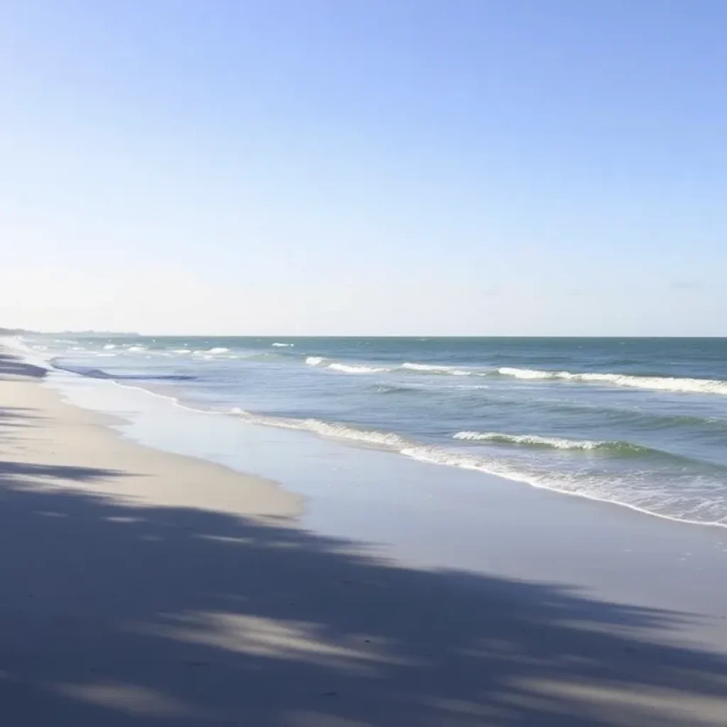 A quiet beach scene on Hilton Head Island with soft waves.