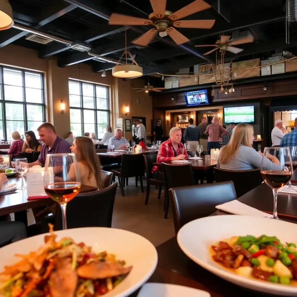 Diners enjoying gourmet meals during Hilton Head Restaurant Week