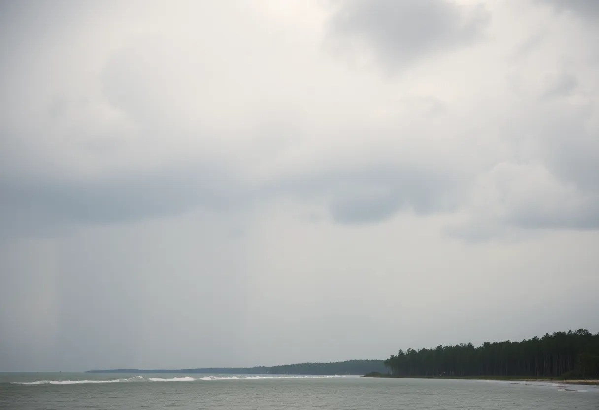 Heavy rainfall in Hilton Head Island due to Hurricane Rafael