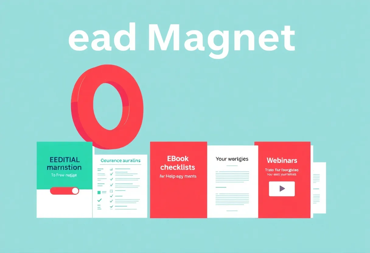 Visual examples of various lead magnet formats for digital marketing.