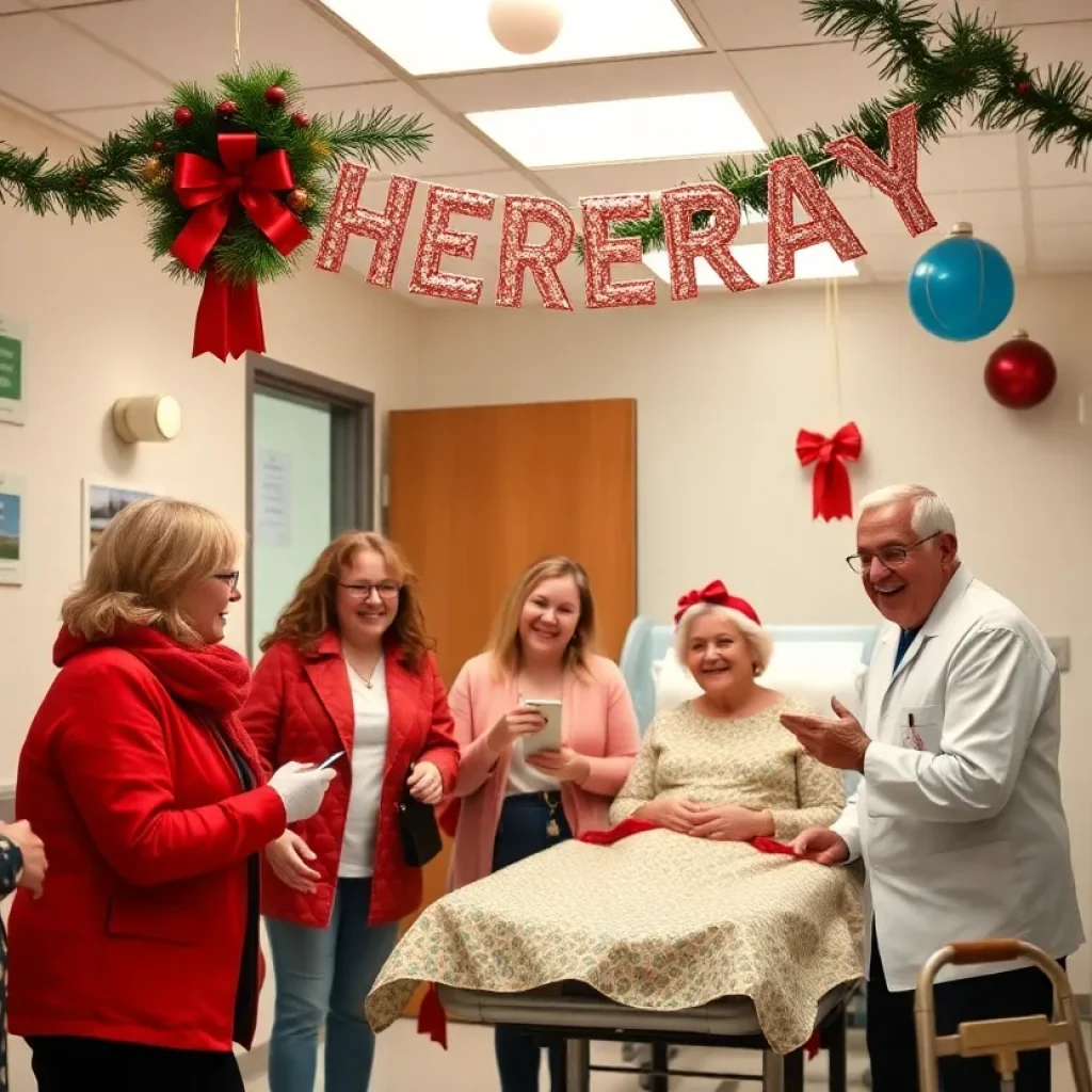 New Year celebration at Beaufort Memorial Hospital with decorations