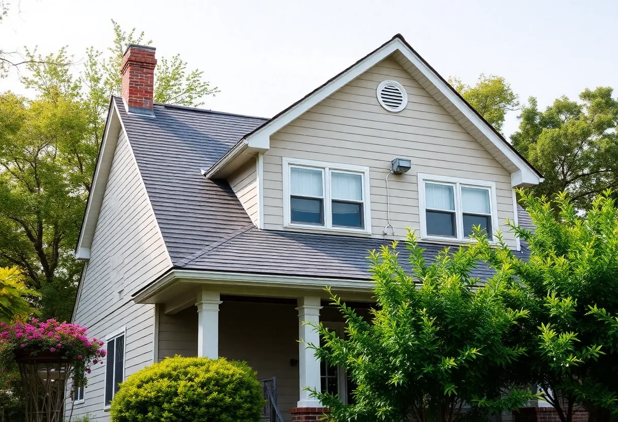 Inspection of a roof for storm preparation.