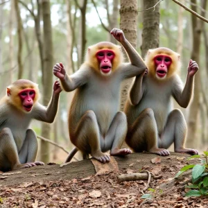 Rhesus Macaque Monkeys in the Wild