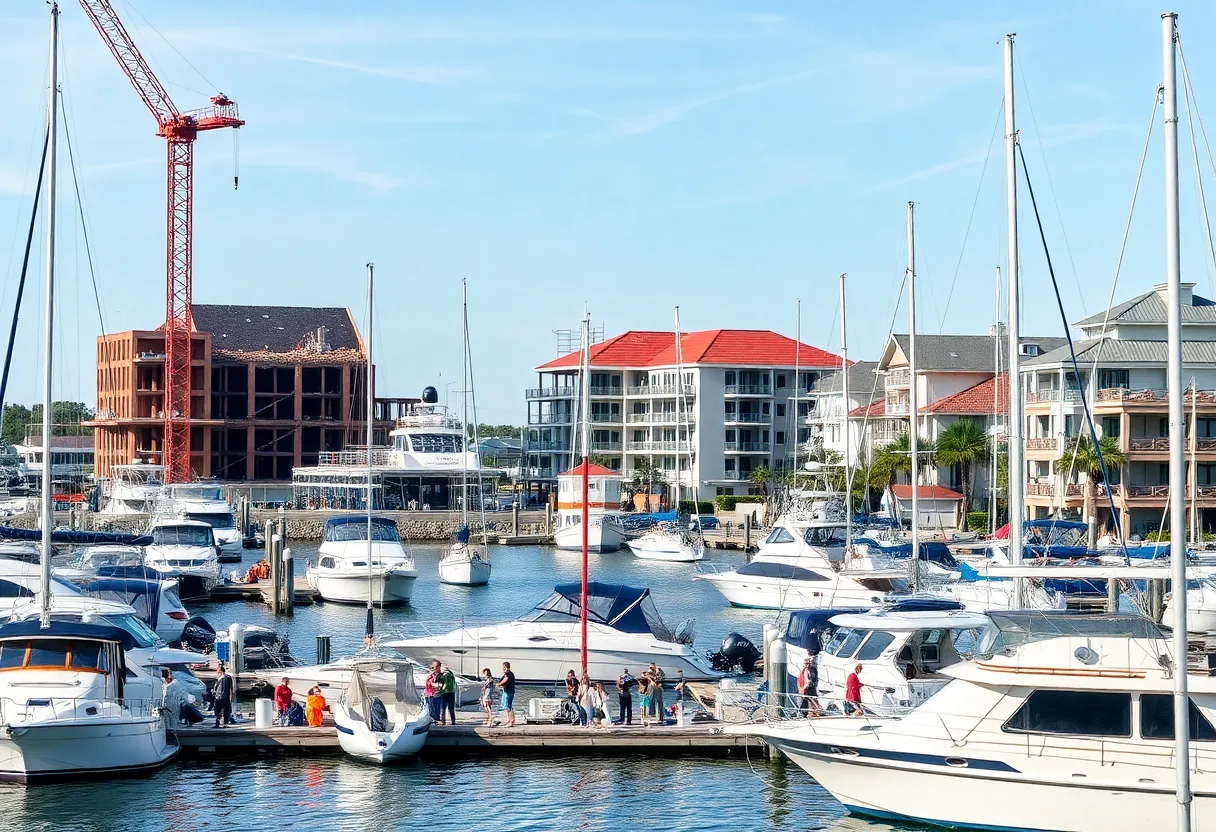 South Beach Marina under renovation with construction