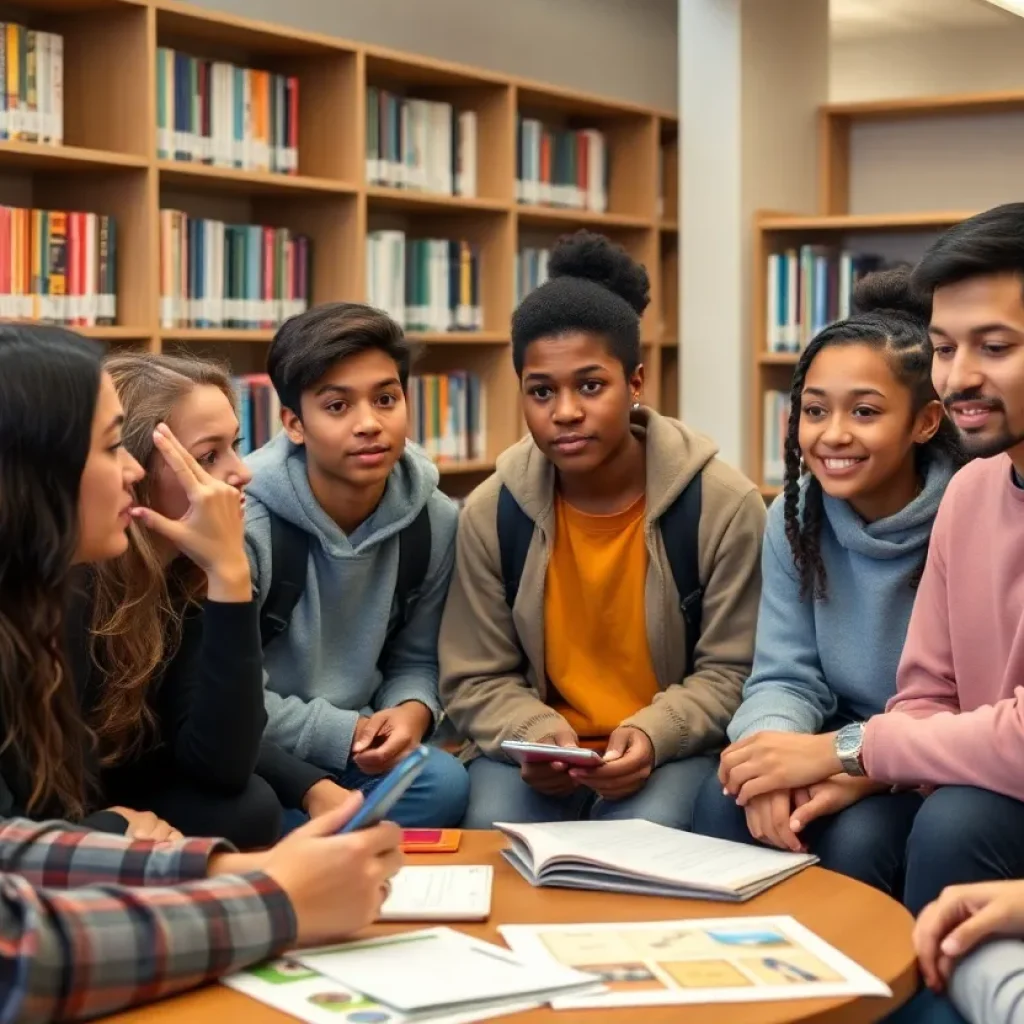 Students participating in STAR Youth Leadership Program discussion