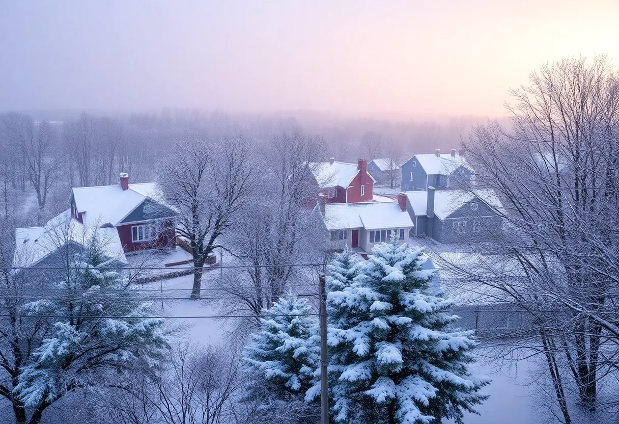 Scenic view of winter snow in Beaufort County